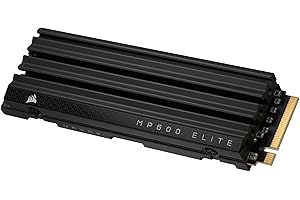 Corsair MP600 Elite 1 to M.2 PCIe Gen4 x4 NVMe SSD avec Dissipateur Thermique Inclus - M.2 2280 - Jusqu'à 7 000 Mo/s en Lecture Séquentielle - 3D TLC NAND Haute Densité - Noir