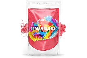 MARBLERS Mica Powder Colourant [Pink Red] 3oz (85g) | Cosmetic Grade | Epoxy Resin Pigment | Dye | Non-Toxic, Vegan, Cruelty-Free | Lip Gloss, Nail Art | Slime, Bath Bomb, Candle & Soap Making