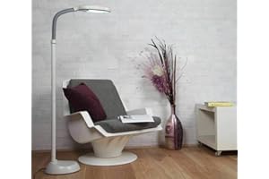 ROCKLINE Floor Standing LED Daylight Reading Hobby Work Craft SAD Standard Lamp Light New (Grey)