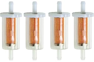 Hippotech (Pack of 4 Fuel Filter for Briggs & Stratton 695666 MTD Craftsman Cub Cadet Troy Bilt Lawn Mower Tractor