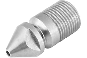 Estink Pulizia Fogne Ugello, Ugello Jetter Acciaio Inox 304, Ugello per Tubi di Scarico con Filetto Maschio 3/8BSP, 8 Fori Posteriori e 1 Anteriore, 250 Bar