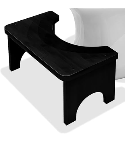 VHUTOU Bamboe toiletkruk, 18,5 cm, toiletkruk voor volwassenen, inklapbaar, toiletkruk, draagbare toiletkruk voor volwassenen en kinderen, anti- verstopping