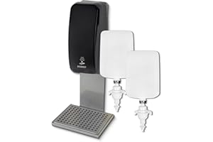 ‎BLANC HYGIENIC Blanc HYGIENIC Desinfektionsspender Cosmos – Spender mit Sensor für Wandmontage, Auffangschale und 2 x 1 Liter Desinfektionsmittel für ca. 2000 Anwendungen, Schwarz