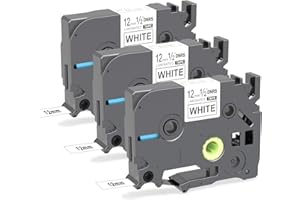 3 x DRNS urządzenie do etykietowania kompatybilne z Brother P-touch TZe-231 TZe231 12 mm 0,47, taśma P touch TZ laminowana taśma do zapisywania do Brother Ptouch H100LB H101C H105 H107B H1010 P300BT