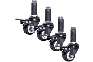X1NGFU roulettes Pivotante à Tube Rond avec Freins,Roulette à Double Roulement de 2 Pouces,roulettes Tube d'Expansion,Silencieuse et Résistante à l'usure,pour Console,d'Établi
