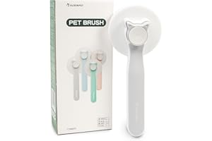 GLÜCKPET Cepillo para Gatos con Forma de Orejas, Gris, Quitapelos, Autolimpiable