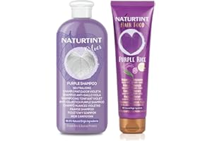 Naturtint | Champu Silver Matizador Violeta + Mascarilla Hair Food Purple Rice | Neutraliza Amarillos & Nutre Cabello Rubio, Gris o con Mechas | Sin Sulfatos ni Parabenos | 330ml + 150ml