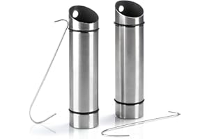 com-four® 2x Luftbefeuchter aus rostfreiem Edelstahl - Verdunster für Heizkörper zum Aufhängen - Wasserbehälter mit S-Haken für ein angenehmes Raumklima (2x Verdunster-Edelstahl)