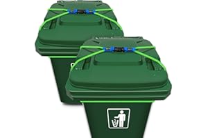 PAHTTO Mülltonnenschloss, bärenfester Mülleimer, Deckelschloss für 10-157 Liter Outdoor-Mülltonnen, robuste Bungee-Kordel, Mülltonnenschloss für Tiere, Eichhörnchen, Hunde, Waschbären