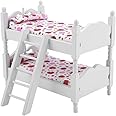 JOYIAL Loft Bed,1:12 Scale Wooden Dollhouse Furniture Miniature Mini Bunk Bed - Simple for Doll House, Miniature Accessory Children's Bedroom Set Play Toy(size:Gloves pattern)