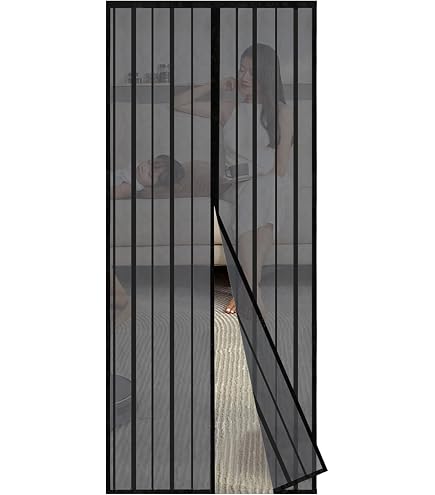 Magnet-Fliegengitter Für Türen – Selbstschließend, Bis 120x240 Cm, Mit Klettband (schwarz, Für Balkon & Wohnzimmer)