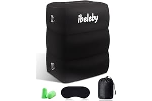 iBeleby Airplane Foot Rest, Inflatable Footrest for Kids to Sleep, Adjustable Height Leg Rest Pillow in Office & Home, Toddlers Travel Bed Box, Portable Travel Accessories for Long Flight, Car (1PCS)