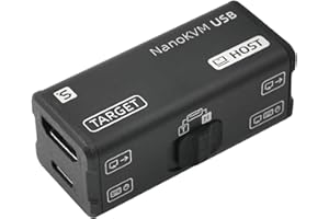 WAYPONDEV Sipeed NanoKVM-USB Operations Maintenance Server Tool Kit, Collaboration Multi-Device KVM USB 4K pour serveur SBC, commutateur USB A 1080P, capture vidéo 4K HD-MI IN/Loop Out (Black USB KVM)