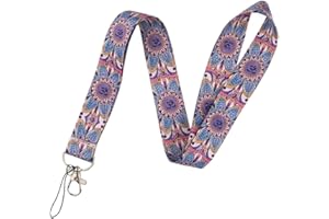 JAPANSAI Lanyard Mandala Budista Símbolo Om Yoga | Cordón para el Cuello | No Pierdas más tus Llaves | Llavero para Móvil Mascarilla Teléfono y Llaves| Regalo Original