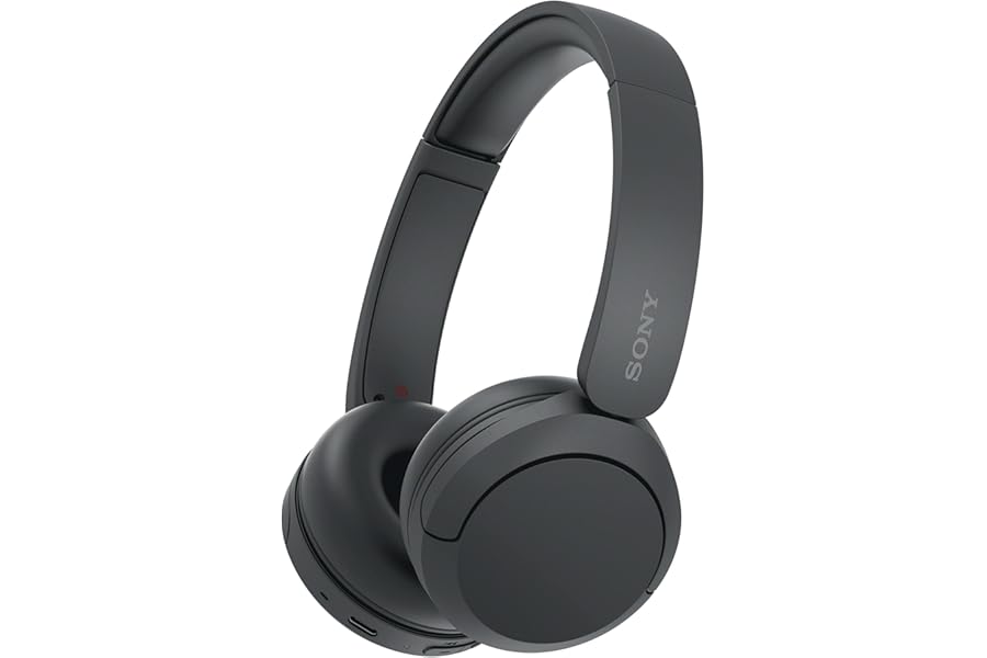 Sony WH-CH520 Wireless Bluetooth On-Ear Headphones, Lightweight Design, Up to 50hr Battery Life, Quick Charge, EQ, Clear Call Quality, iOS & Android - Black