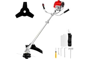 DONLALA 52cc Petrol Strimmer Grass Trimmer with 3T Blade, Split Shaft 38cm Cutting Width Powerful Garden Strimmer, 2-stroke Engine, Great Outdoor Garden Strimmer 1 Year Warranty
