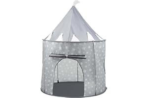 Crystals Kids Pop Up Play Tent – Princess Castle Playhouse for Children | Sensory Tents for Children | Barbie Kid Tent | Foldable Pop Up Playhouse Fun Toy (Grey Tent)