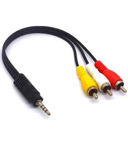 Cavo Audio RCA 0.5M, Adattatore 3.5mm Maschio a 2 RCA Femmina Splitter Y per Home Theater, Smartphone, Subwoofer
