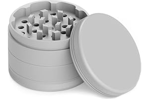 JCASE Grinder ceramica per spezie, antiaderente, a 4 pezzi, con rivestimento in nano-ceramica, Ø 63 mm, con custodia per il trasporto, raschietto per polline, pennello e bocchino