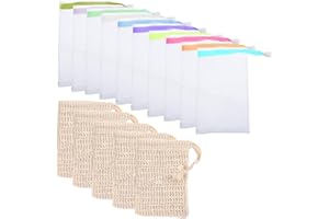 15 Stück Seifen-Peeling-Netzbeutel zum Duschwasch-Schaum, AIFUDA Natürlich Seifenschoner Halter für Botschaften und Seifentrocknung