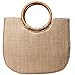 Produktbild KuanDar Strohsack, Handtasche aus massivem Holz, vielseitige Schulterkuriertasche, Modehandtasche (Braun)