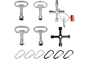 Scettar Lot de 12 Clé Multifonction,Clé Triangle Passe Partout,Clé Coffret edf/gaz/enedis/grdf,Multifonction Clef Passe Partout pour Armoire Electrique et Robinet