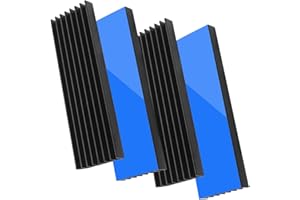 AKUOLY Dissipateur Thermique en Aluminium 4pcs Heatsinks avec Pad Adhésive Thermique pour Ordinateur, M.2 SSD, Mémoire PC, 70mm x 22mm x 6mm, Noir