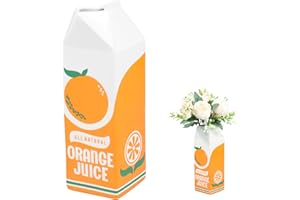 Alongen Vase vintage à jus d'orange - Vase à fleurs créatif en céramique - Polyvalent - Vase décoratif pour salon, cuisine - Fleurs fraîches séchées - 7 x 21,5 cm