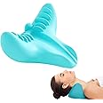 Neck Stretcher, Portable Muscle Relaxation Neck Health Care Massage Pillow Cervical Neck Traction Pillow(Cyan)