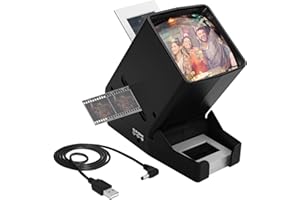 CAMEDAFLX SV-3 35mm Diabetrachter, 3-facher Vergroßerung,LED-Beleuchtung für 35mm Dia-Scheiben und Film negativs,Filme Dia-Viewer USB- oder batteriebetrieben (inkl. USB-Kabel)