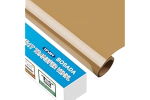 BOSADA Heat Transfer Vinyl 12" x 5ft PU Brown HTV Vinyl Iron on Vinyl for Cricut and DIY T-Shirt Clothing Hats Pillows Fabric