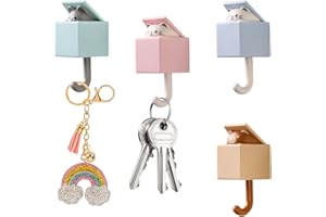 Voyyphixa 4 Pezzi Appendiabiti Adesivo, Graziosi Ganci Per Animali Domestici Cat Hooks Gatto Decorative Coat Hook for Wall Decoration, Cappotti, Sciarpe, Cappelli, Asciugamani (4PCS)