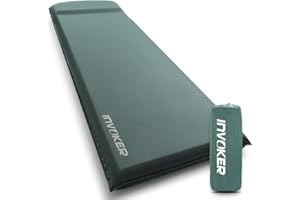 INVOKER TATUNER Colchón de Camping autoinflable de Espuma viscoelástica con Almohada integrada, 7,6 cm Ultra Grueso Inflable Durable, inflado rápido en 25s cómodo para Tienda, Senderismo, Viaje