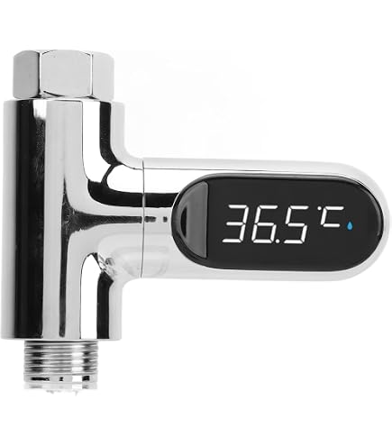 Thermomètre De Douche LED Numérique – Étanche Acier Inox – Écrou 1/2 Pouce – Pour Salle De Bain, Cuisine – Sécurité Bébé, Senior