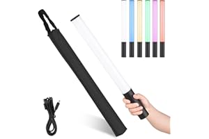 CAMNOON Explopur RGB Light Wand Stick ręczna fotografia wideo dwukolorowa temperatura 2500 K-9900 K, 12 poziomów ściemniania jasność z 7 rodzajami specjalnych efektów świetlnych, absorpcja magnetyczna do