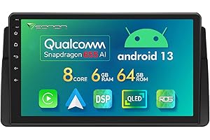 Eonon Android 13 [6GB+64GB] Radio Coche para BMW 3er E46 1999-2005 con Snapdragon 665 8-Core, Autoradio CarPlay y Android Auto inalámbrico, 9" QLED, Radio CANBus GPS Am/FM, BT 5.0, WiFi DSP (E46A12S)