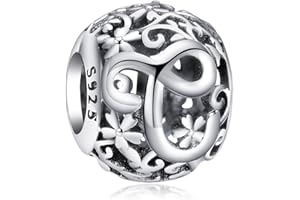 Annmors Letra Alfabeto A-Z Abalorio Charms de Plata de Ley 925 Compatible con Pulse Mujer