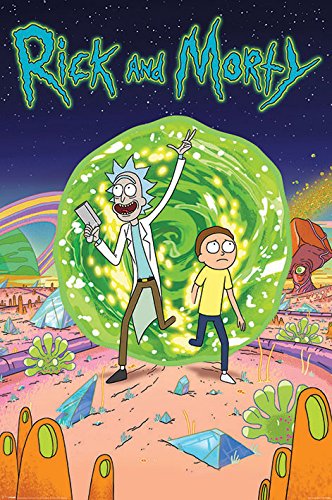 Pyramid International Portal Rick y Morty Póster, plástico/vidrio, m