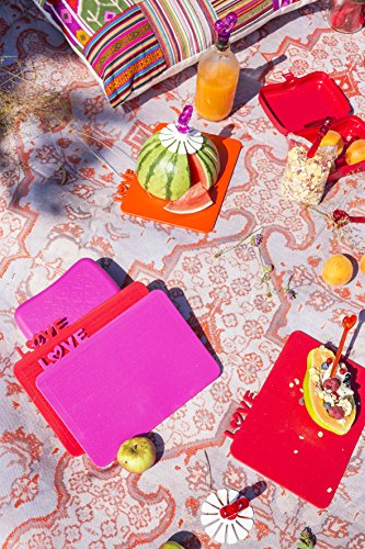 koziol Frühstücksbrettchen Happy Board Love, Kunststoff, solid himbeer rot, 19,3 x 24,7 x 0,5 cm - 5