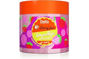 Delia Cosmetics – Dairy Fun – Smoothie Scrub Corpo – Pulisce e Rinfresca - Esfolia e Leviga - Idrata, Nutre, Rassoda, Rigenera - Profumo Intenso di Lampone Succosa - Estratti Naturali - 350g