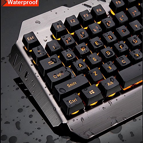 Juego De Teclado y Mouse UrChoiceLtd   Ajazz RGB Naranja LED Con Retroiluminaci  n Ergonomic USB Gaming Teclado Multimedia   2400DPI 6 Botones Rainbow Rainbow Gaming Mouse   PC Libre Mouse Pad