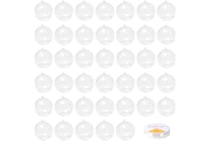 Pilikoll 40st Ø6 cm akryl plastkula för julgranar jul | Transparent plastboll 6 cm fyllda bollar, för bröllop fest dekorera k