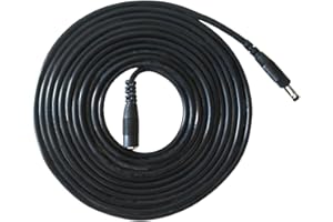 Liwinting 1 Metros DC cable de Extensión de Alimentación 1,35 mm x 3,5 mm Macho a Hembra Cable de Extensión, Adecuado para Adaptador de Corriente, Cámara IP Inalámbrica y Mucho Más - Negro