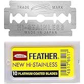 THE SHAVE FACTORY 10 Feather Double Edge Razor Blades, Yellow : Amazon ...