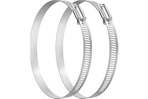 HG Power 2 pezzi Fascette Stringitubo 125mm Acciaio Inox Morsetto per Tubo Flessibile Regolabile Diametro di 118-140 mm per Tubi di Ingresso e Uscita Delle Lavatrici, Tubi di Ventilazione