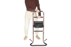REAQER Chair Stand Assist for Elderly,Portable Mobility Aids Chair Lift Assist Devices with Storage Pocket for Seniors Sit to Stand Adjustable Heigh Bed Rails