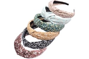 ‎AIZIYIN Haarbänder für Damen, breite Vintage-Haarbänder, Kopf-Turbane, Damen-Haarbandana, gedrehter Knoten, elastische Stirnbänder für den täglichen Gebrauch, Yoga, Sport
