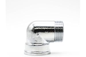 DOJA Barcelona | Codo Latón Cromado 90º | 3/4" | Pack 4 | Macho - Hembra | Para Instalaciones de Riego | Conector Para Tuberías, Radiadores, Aire Comprimido