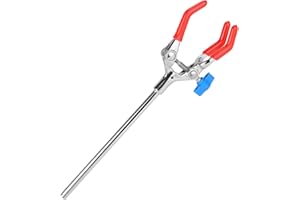 stonylab 3-Rebbi Morsetto Girevole, Robusto Morsetto a 3-Prong a Singola Regolazione, Multiuso Pinza da Laboratorio a Dito Stile con Asta da 7'', Lab Clamp per Uso in Laboratorio
