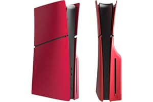 Sterj Co. Red Faceplate for PS5 Slim Disc Edition – Replacement Console Shell Side Covers for PlayStation 5 Slim, Scratch-Resistant ABS Panels, Easy Snap-On Installation